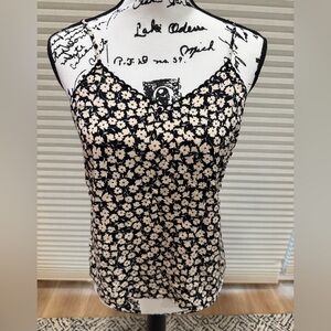 Floral Black and Cream Women's Top